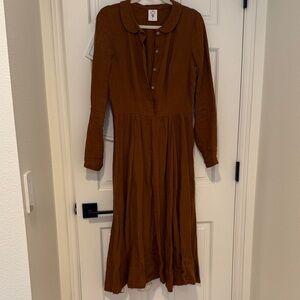 Son de Flor Classic Dress in warm brown, size S